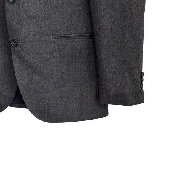 J‎ Crew Grey Ludlow Jacket Size 40R 100% Italian Wool Mens Blazer 3 Button